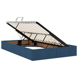 Storage Bed with Mattress with Storage Blue 120 x 200 cm Fabric 3370009