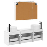 Bathroom Cabinet Set 4 pcs White Engineered Wood 3406655