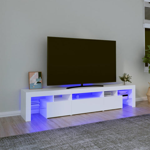 TV Cabinet with LED Lights White 200x36.5x40 cm 3152810