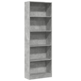 Bookcase Concrete Grey 60x24x176 cm Engineered Wood 857824