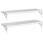 Wall Shelves 2 pcs 100x30 cm Silver Stainless Steel 3214503