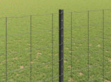 Euro Fence with Post 10 x 1.5 m PVC-Coated Steel Grey Mesh 3336092