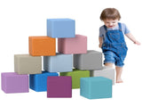 12 PCs Soft Play Blocks, Soft Foam Toy, Building and Stacking Blocks for Kids, Blue T3398P348552