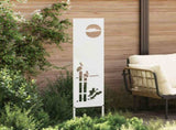 Garden Privacy Screen White 32 x 140 cm Cold-rolled steel 876246