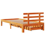 ZNTS Bed Frame with Drawers without Mattress Wax Brown 75x190 cm Small Single 3302020