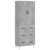 Highboard Concrete Grey 69.5x34x180 cm Engineered Wood 3198085