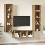TV Cabinet Set Wall-mounted 3 pcs Artisan oak Engineered Wood 3393341