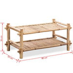 ZNTS 2-Tier Bamboo Shoe Rack 242490