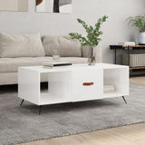 Coffee Table High Gloss White 102x50x40 cm Engineered Wood 829270
