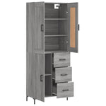 Highboard Grey Sonoma 69.5x34x180 cm Engineered Wood 3199815