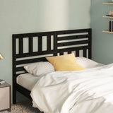 Bed Headboard Black 126x4x100 cm Solid Wood Pine 814138