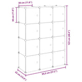 Storage Cube Organiser Transparent PP Plastic, Steel Large 340555