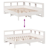 Bookcase Bed without Mattress White 135x190 cm Solid Wood Pine 3324437
