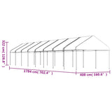 Gazebo with Roof White 17.84x4.08x3.22 m Polyethylene 3155516