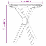 Side Table Brown 70 x 70 x 75 cm Solid Teak Wood 42006359