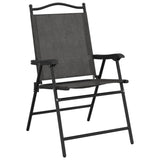 Folding Garden Chairs 4 pcs Melange Grey Steel and Textilene 3157287