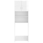 ZNTS Washing Machine Cabinet Set High Gloss White Engineered Wood 3055642