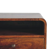 Large Chestnut Curve Upper Slot Floating Bedside IN3899