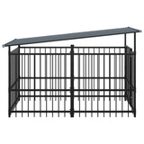 Outdoor Dog Kennel with Roof Steel 1.88 m 3124588