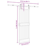 Sliding Door NARVIK Natural and Black 70 x 210 cm 3445293
