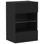 ZNTS LED TV Cabinet Black Oak 40x30x60,5cm cm Engineered Wood 863096