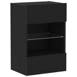 ZNTS LED TV Cabinet Black Oak 40x30x60,5cm cm Engineered Wood 863096