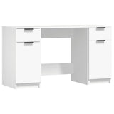 ZNTS Desk with Side Cabinet White Engineered Wood 3115908