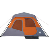 Family Tent 6-Person Grey and Orange Quick Release Waterproof 94297