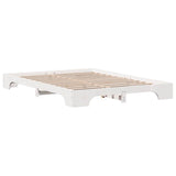 Bed Frame White 140 x 200 cm Solid Pine Wood 872861