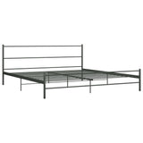 284687 Bed Frame without Mattress Grey Metal 200x200 cm