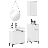 Bathroom Furniture Set 3 pcs White Engineered Wood and Metal 3393103