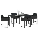 Garden Dining Set 5 pcs Black Poly Rattan 3380719