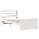 Bed Frame with Headboard without Mattress White 75x190 cm Small Single 3306747