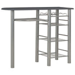 ZNTS 3 Piece Bar Set with Shelves Wood and Steel Black 284400