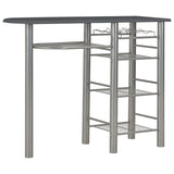 ZNTS 3 Piece Bar Set with Shelves Wood and Steel Black 284400