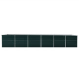 Garden Raised Bed Galvanised Steel 480x80x77 cm Green 47069