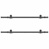 Sliding Door Hardware Kit 305 cm Steel Black 3295783