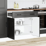 Kitchen Base Cabinet Kalmar Black Engineered Wood 853498