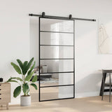 Sliding Door with Hardware Set Black 102x205 cm ESG Glass 3375849