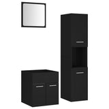 Bathroom Furniture Set Black Engineered Wood 3070947