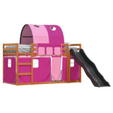 Bunk Bed without Mattress with Slide and Curtains Pink 90x200 cm 3284142