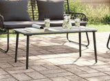 Garden Table Black 80 x 40 x 45 cm Poly Rattan 42010364