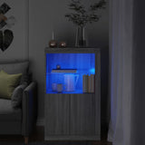 Side Cabinet with LED Lights Grey Sonoma Engineered Wood 836628