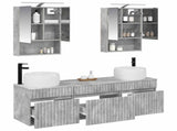 Bathroom Cabinet Set 5 pcs Concrete Grey 50 x 14.5 x 70 cm 3406642