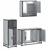 3 Piece Bathroom Furniture Set Grey Sonoma Engineered Wood 3300983