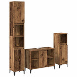 Bathroom Furniture Set with Door 3 pcs Old wood Engineered wood 3415718