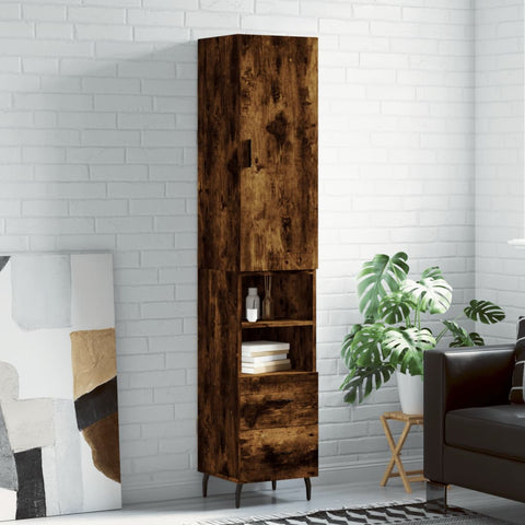 Highboard Smoked Oak 34.5x34x180 cm Engineered Wood 3198934
