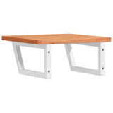 Basin Shelf Wall Mounted Steel and Solid Wood Beech 3302426