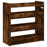 Shoe Rack Smoked Oak 60x25x62 cm Engineered Wood 859891