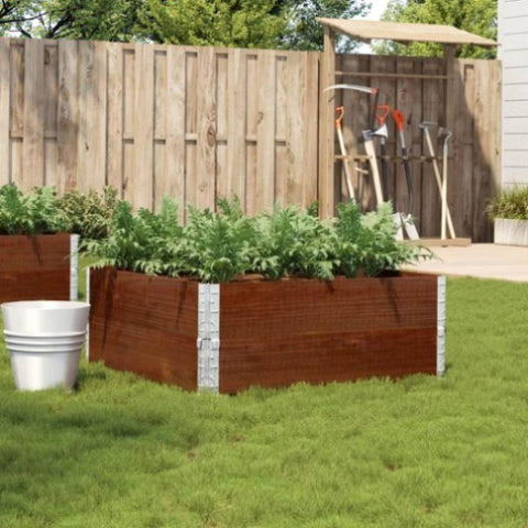 ZNTS Garden Planter Brown 100x100 cm Solid Wood Pine 3295402